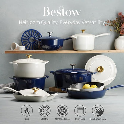 Tramontina Enameled Cast Iron Dutch Oven Pot with Lid, Round 6.5-quart, Blue - Image 6