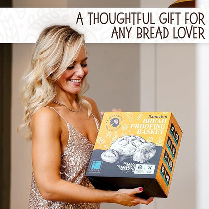 Superbaking 9' Round Banneton Bread Proofing Basket Gift Set– Sourdough Starter Kit for Crusty Artisan Style Loaves, Includes Essential Bread Baking Supplies & Tools - Ideal Gift for Bakers - Image 2