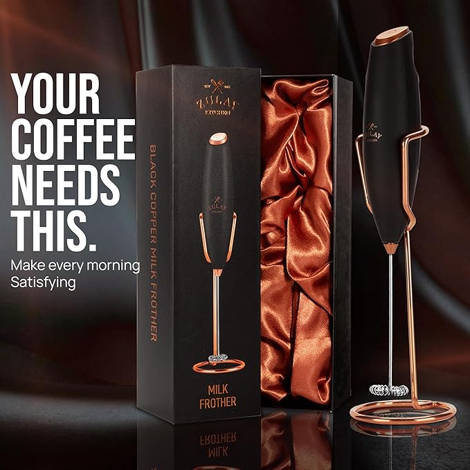 Zulay Kitchen Executive Series Luxury Gift Milk Frother with 4 Duracell Batteries – Handheld Electric Foam Maker for Coffee, Lattes & Hot Chocolate – Deluxe Finish, Ultimate Gift for Coffee Lovers - Image 6