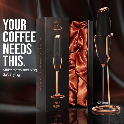 Zulay Kitchen Executive Series Luxury Gift Milk Frother with 4 Duracell Batteries – Handheld Electric Foam Maker for Coffee, Lattes & Hot Chocolate – Deluxe Finish, Ultimate Gift for Coffee Lovers - Image 6