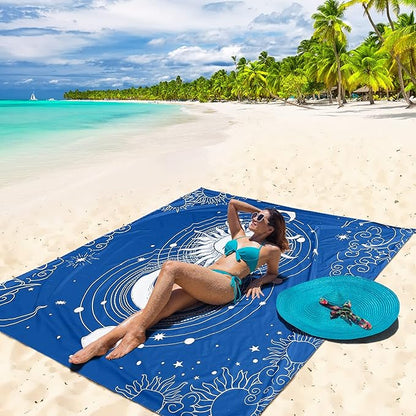 WIWIGO Beach Blanket Waterproof Sandproof Beach Mat 79" X 83"/10'x9'for 2-8 Adults Quick Drying Outdoor Picnic Mat Beach Accessories for Travel, Camping, Hiking - Image 4