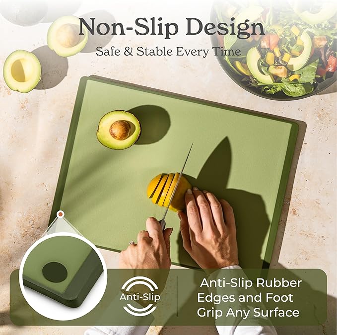 SMIRLY Plastic Cutting Board Set With Holder, Dishwasher Safe Plastic Cutting Boards Set for Kitchen, Cutting Boards for Kitchen - Plastic Chopping Board Set - Image 5