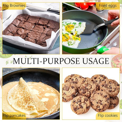 Silicone Cookie Spatula Turner 2 Pack Mini Brownie Spatula Flexible Kitchen Small Silicone Turner for Nonstick Cookware Heat Resistant No Scratch Flipper for Egg Pancake(Grey) - Image 6
