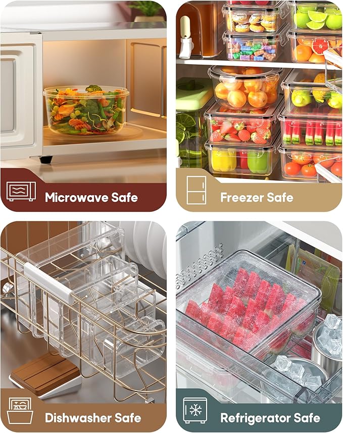 60 PCS Food Storage Containers with Lids Airtight, (30 Lids & 30 Containers) Leak proof Containers Set for Kitchen, Meal Prep, BPA-Free, PVC-Free Plastic, Microwave/Dishwasher Safe, Extra Labels & Pen - Image 6