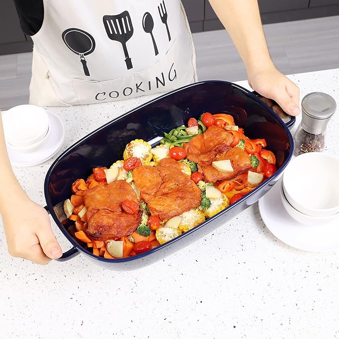 4.5 Quart Ceramic Baking Dish,Serving Bakeware for Casserole,Lasagna,Gratin,Broiling,Roasting,and Baking.Large Deep 14x10x3.11 inches Pan,Safe for Oven Microwave Refrigerator Disinfection Cabinet and - Image 3
