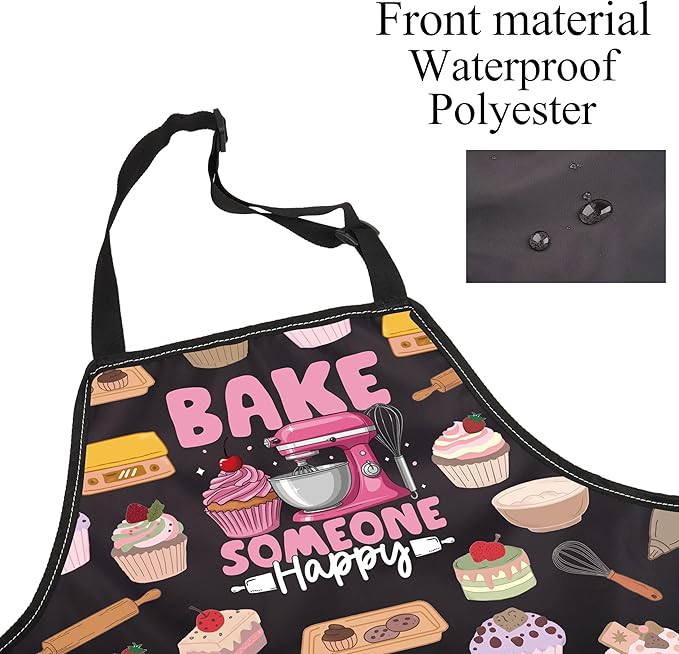 FUSTMW Cake Maker Gifts for Baker Kitchen Baking Apron with Pocket Baker Gifts for Dessert Makers Pastry Chef Apron
