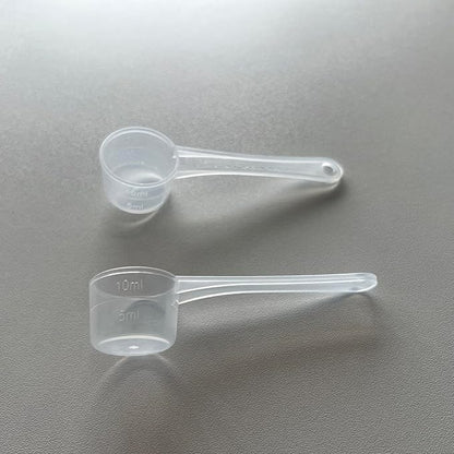 2-Pack Transparent 5 Gram 10 ML Teaspoons Measuring Spoons Scoop for Creatine,Powders,Cooking,Recipes,Lab,BPA-free,Food Grade PP Material,Meets safety standards,with milliliter scale