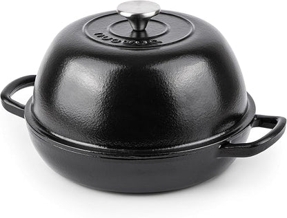 Enamelled Cast Iron Dutch Oven Pot – Dutch Oven For Sourdough Bread Baking – Cast Iron Bread Pot – Black, 6 Quarts, 26cm – by Nuovva - Image 8