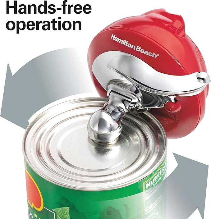 Hamilton Beach Walk 'n Cut Electric Can Opener for Kitchen, Use On Any Size, Automatic and Hand-Free, Cordless & Rechargeable, Easy Clean Removable Blade, Red (76506) - Image 3
