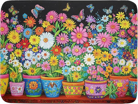 Vintage Flowers Dish Drying Mats Spring Floral Drying Matt Kitchen Counter 18x24 by Giwawa