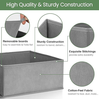 Criusia Drawer Organizer Clothes,16 Pack Underwear Drawer Organizers, Foldable Closet Organizers and Storage Dresser Drawer Dividers Clothing Organizer for Clothes, Socks, Scarves, Bra, Ties (Grey) - Image 4