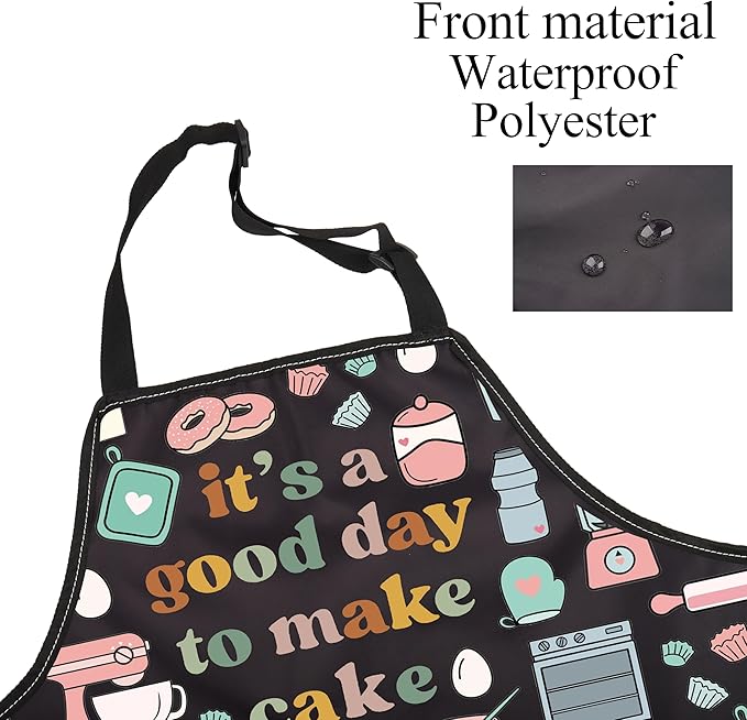 FUSTMW Cake Maker Gifts for Baker Kitchen Baking Apron with Pocket Baker Gifts for Dessert Makers Pastry Chef Apron