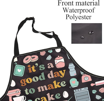 FUSTMW Cake Maker Gifts for Baker Kitchen Baking Apron with Pocket Baker Gifts for Dessert Makers Pastry Chef Apron