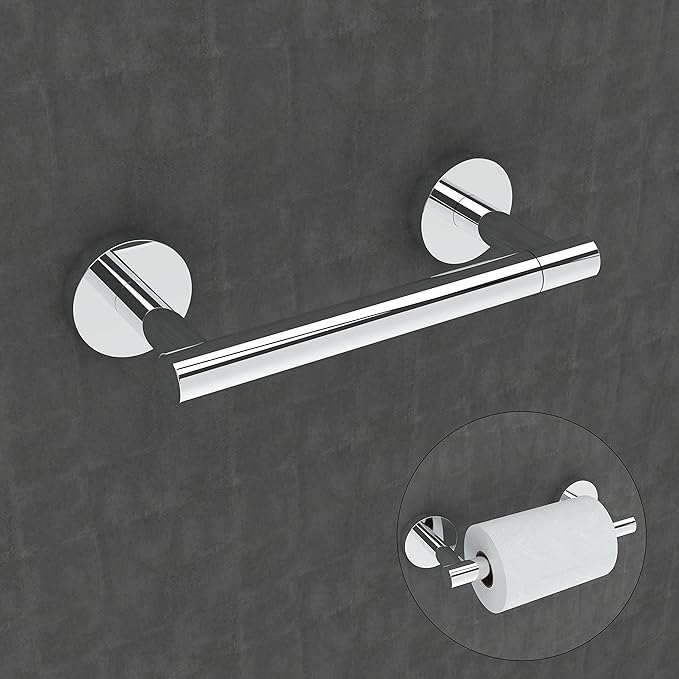 RARXTR Toilet Paper Holder Chrome SUS304 Stainless Steel Double Post Pivoting Polish Chrome Toilet Paper Roll Holder Wall Mounted Toilet Tissue Holder for Commercial Bathroom RV, Polished, 2 Pack