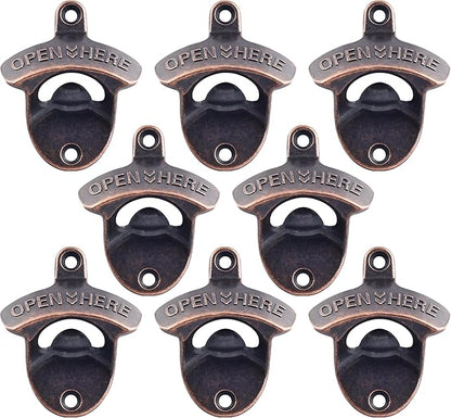 8 PCS Bottle Opener Wall Mount, Vintage Screw in Cola Opener Bulk for DIY Beer Gifts by Wallmountedbottleopener