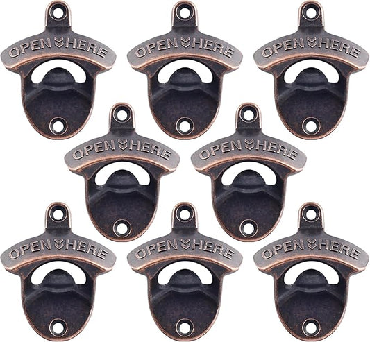 8 PCS Bottle Opener Wall Mount, Vintage Screw in Cola Opener Bulk for DIY Beer Gifts by Wallmountedbottleopener