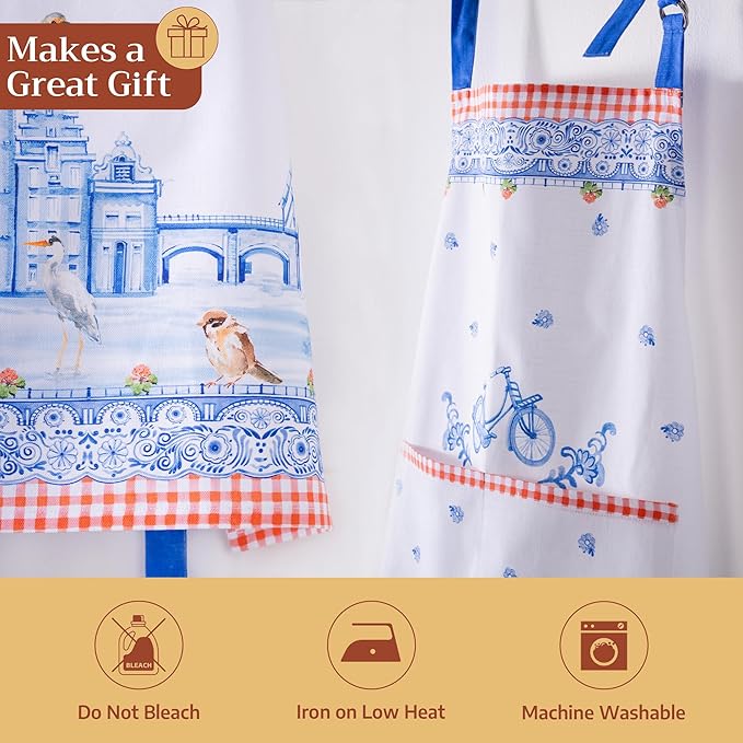 Maison d' Hermine 100% Cotton Apron for women with Pocket Kitchen Chef Apron for Men Cooking Mothers Day Gifts - Image 5