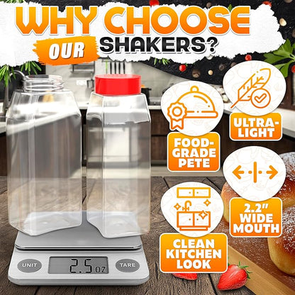 2Pcs Large Seasoning Containers with Wide Mouth for Easy Filling – 32 Oz Spice Containers with Dual Shake Airtight Lids for Spices | Transparent Seasoning Shaker, Durable & Odor-Resistant Spice Shaker - Image 3