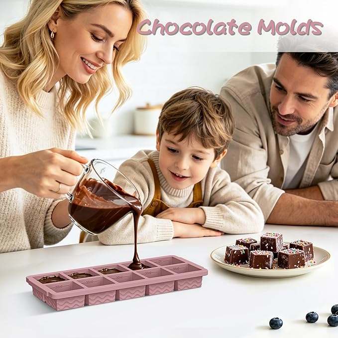 Doasuwish Ice Cube Trays with Lid, 3 Pack 10 Cubes 2 Tbsp. Silicone Ice Cube Trays for Freezer, Perfect for Freezing and Storing Ice Cubes, Chocolates, Sauces, Juices, Fruit Purees and More, BPA Free