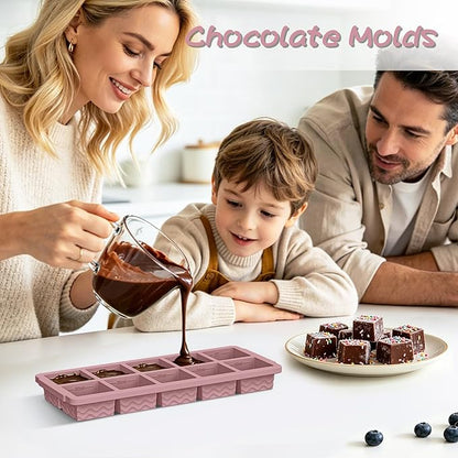 Doasuwish Ice Cube Trays with Lid, 3 Pack 10 Cubes 2 Tbsp. Silicone Ice Cube Trays for Freezer, Perfect for Freezing and Storing Ice Cubes, Chocolates, Sauces, Juices, Fruit Purees and More, BPA Free