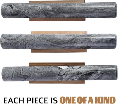 Koville African Natural Marble French Rolling Pin, 12inch Non-Stick Rolling Pin for Baking, Dough Roller for Pasta, Dumpling, Fondant, Pie, Bread, Pizza, Kitchen Baking Tools(Monte Grigio) - Image 5