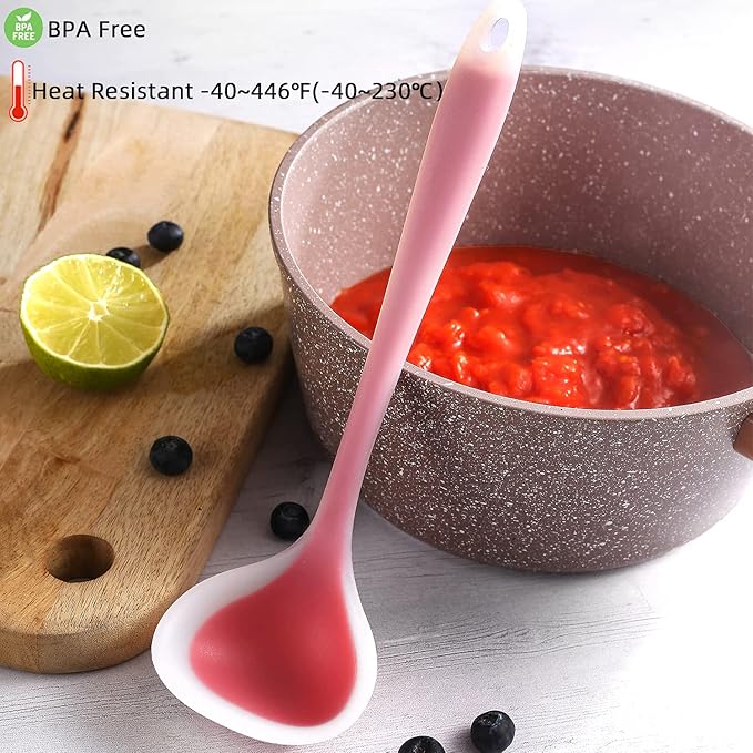 Silicone Small Silicone Ladles, Mini Gravy Ladles, Heat-resistant Sauce ladles for serving or cooking, BPA Free - Image 3