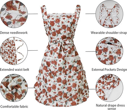 Funny Aprons for Women with Pockets, Kitchen Cooking Grilling Bbq Cute Chef Apron, Mothers Day Birthday Gifts for Women - Image 3
