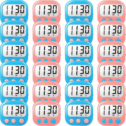 Classroom Timers for Teachers Kids Large Magnetic Digital Timer Teacher Supplies 24 Pack-Blue Pink by AOUCE