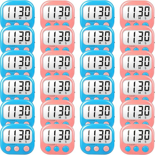 Classroom Timers for Teachers Kids Large Magnetic Digital Timer Teacher Supplies 24 Pack-Blue Pink by AOUCE