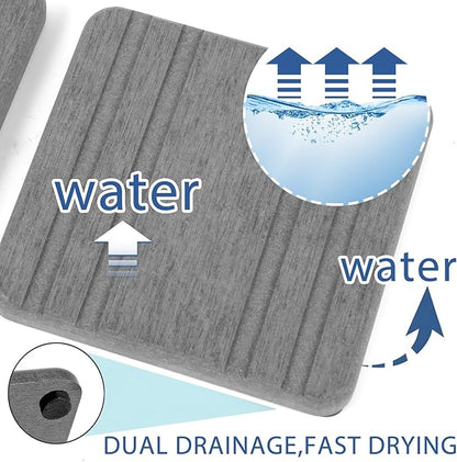 3PCS Water Absorbing Stone Tray, DryingNeat Diatomite Stone Sink Tray, Instant Dry Sink Coasters, Kitchen Sponge Hand Soap Holder, Countertop Fast Drying Counter Trays,8 * 4inch and 4 * 4inch - Image 2