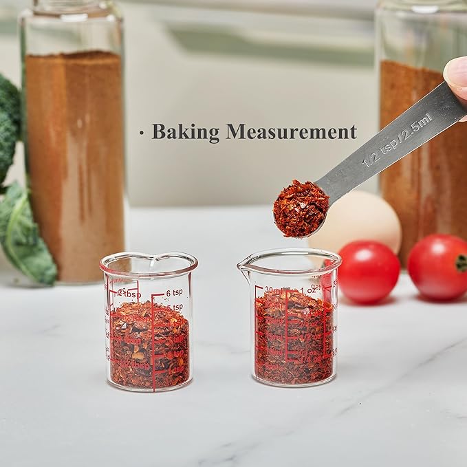 High Borosilicate Glass Measuring Cup with V-Shaped Spout, 30ml (1oz) | Pack of 2 – Precision Glass Measuring Cup for Kitchen & Bar - Image 6