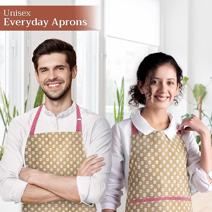 Maison d' Hermine 100% Cotton Apron for women with Pocket Kitchen Chef Apron for Men Cooking Mothers Day Gifts