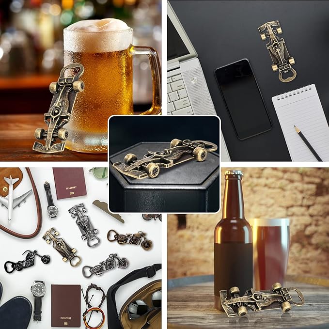 LKKCHER Racing Car Gifts for Men Women, Novelty Race Car Beer Bottle Opener, Birthday Christmas Gifts for Men Grandpa Husband Dad Racing Fans