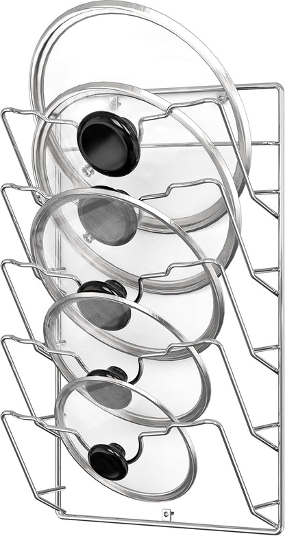Simple Houseware Wall Door Mounted Pot Lid Rack, Chrome Finish by SimpleHouseware