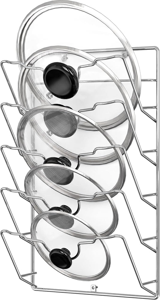 Simple Houseware Wall Door Mounted Pot Lid Rack, Chrome Finish by SimpleHouseware