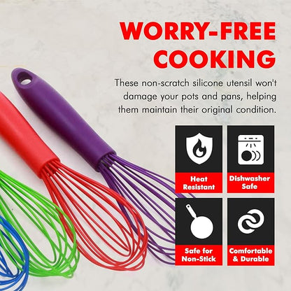 Chef Craft Premium Silicone Wire Cooking Whisk, 10.5 Inch, Red - Image 3