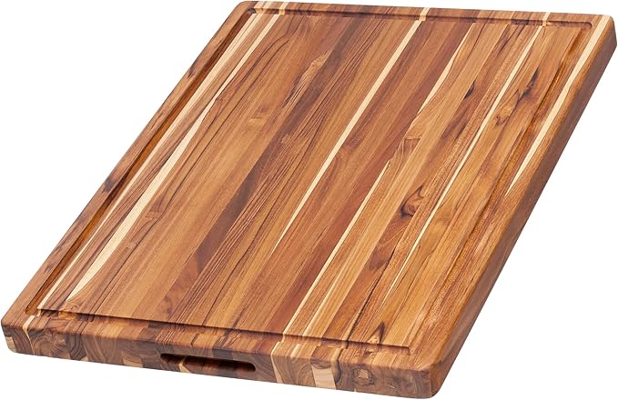 Teakhaus Cutting Board - Extra Large (XL) Wood Cutting Board with Juice Groove - Holiday Gift Ideas for Men and Women - Gift-Ready, Reversible, Edge Grain Wood, Knife Friendly - FSC Certified by TEAKHAUS