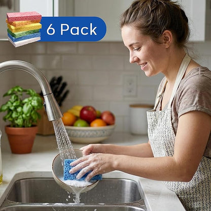 ARCLIBER Cellulose Sponges,Heavy Duty Scrub Kitchen Sponge No Scratching,Pop Up Eco DIY (6 Pack) - Image 5