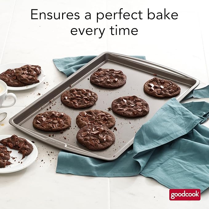 GoodCook Everyday Nonstick Steel Baking Sheet, 17 x 11-Inch, Gray - Image 2