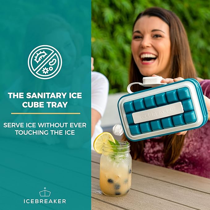 ICEBREAKER POP - 4 IN 1 - DISPENSER - MAKER - BIN - ICE PACK - Make And Serve Ice Without Ever Touching The Ice - The Sanitary Silicone Ice Tray for Freezer With Lid - Ice Cube - Image 2
