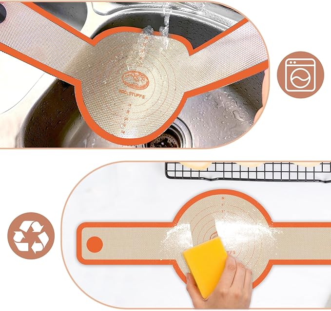 Silicone Bread Sling for Dutch Oven, 2 PCS Non-Stick & Easy Clean Reusable Silicone Bread Baking Mat with Long Handles, Easy to Transfer Sourdough Bread (2Pack Round, Orange) - Image 4