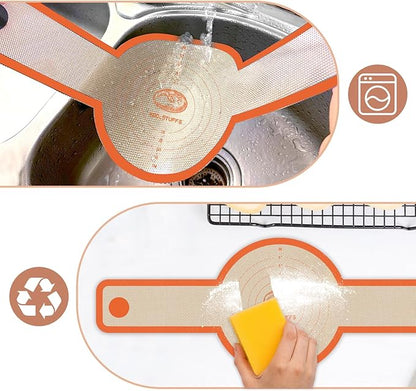Silicone Bread Sling for Dutch Oven, 2 PCS Non-Stick & Easy Clean Reusable Silicone Bread Baking Mat with Long Handles, Easy to Transfer Sourdough Bread (2Pack Round, Orange) - Image 4