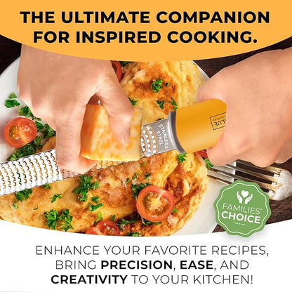 Orblue Lemon Zester & Cheese Grater - Premium Citrus Zester, Kitchen Grater for Parmesan, Chocolate, Fruits, Vegetables, Ginger, Garlic, Nutmeg - Stainless Steel Blades with Protective Cover, Orange - Image 9