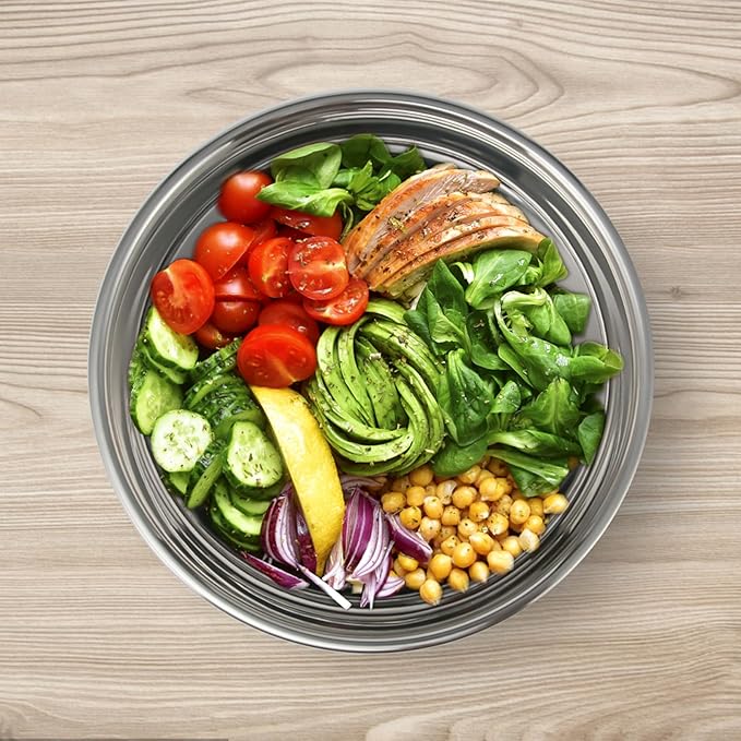 GreatChef Mixing Bowls Stainless Steel Set of 9-1.5, 3.0, 5QT Bowl and Graters, with Airtight Lids, Non-slip Base, Metal Nesting, Storage, Salad, Baking, Elegance in Every Mix & Serving - Image 7