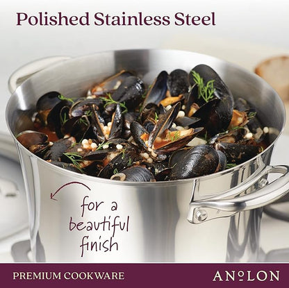 Anolon Stainless Steel & Hard Anodized Aluminum, Cookware Set (11 Piece) - Image 5
