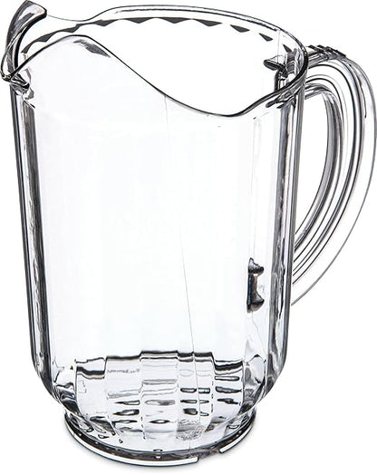 Carlisle FoodService Products 554607 Restaurant-Style SAN Plastic Pitcher, 60 oz., Clear (Pack of 6) by CarlisleFoodServiceProducts