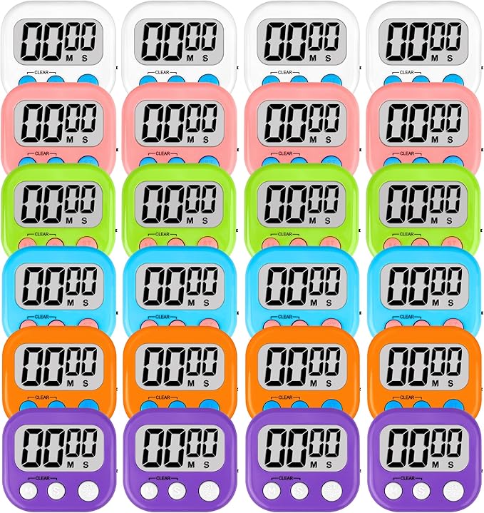 ZILLEEN Classroom Timers for Kids Classroom Magnetic Digital Kitchen Timers for Cooking Teachers Gym Game 24 pcs by ZILLEEN