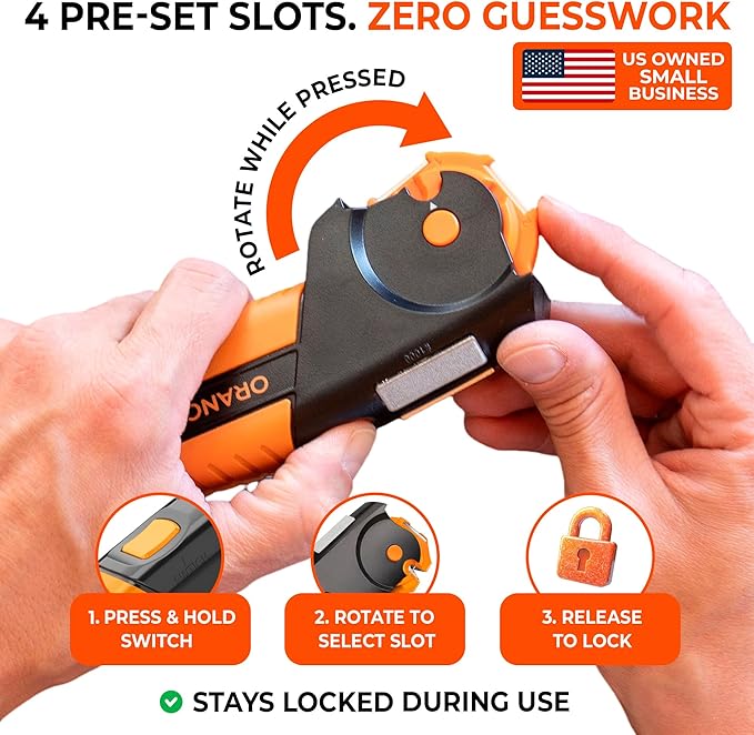 Orange Ninja 7-in-1 Garden Tool & Knife Sharpener – Sharpens Axe, Hatchet, Machete, Pruner & Shears – One Tool for All Your Outdoor Blades – Gift for Gardeners - Image 3