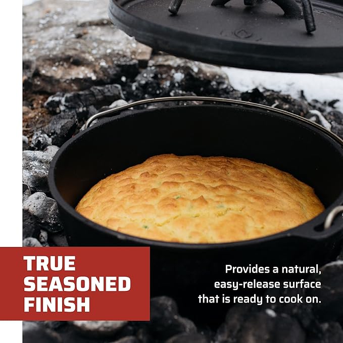 Camp Chef SDO10 10" Cast Iron Dutch Oven with Lid, Pre-Seasoned - Image 3