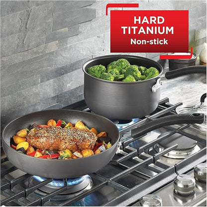 T-Fal Ultimate Hard Anodized Nonstick Fry Pan Set 2 Piece, 8, 10 Inch, Oven Broiler Safe 400F, Kitchen, Cookware, Pots and Pans Set Non Stick, Frying Pans, Dishwasher Safe, Onyx - Image 3